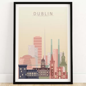 Dublin Poster | Dublin Skyline Print | Ireland Wall Art | Dublin Home Decor Gift