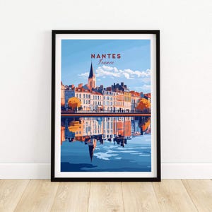 Nantes Wall Art Print Travel Poster Nantes Wall Decor Nantes Art Lovers Gift Nantes France Illustration France Art Gift