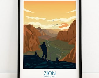 Zion National Park Poster | Art Print | Wall Art | Travel Poster | Home Decor Gift