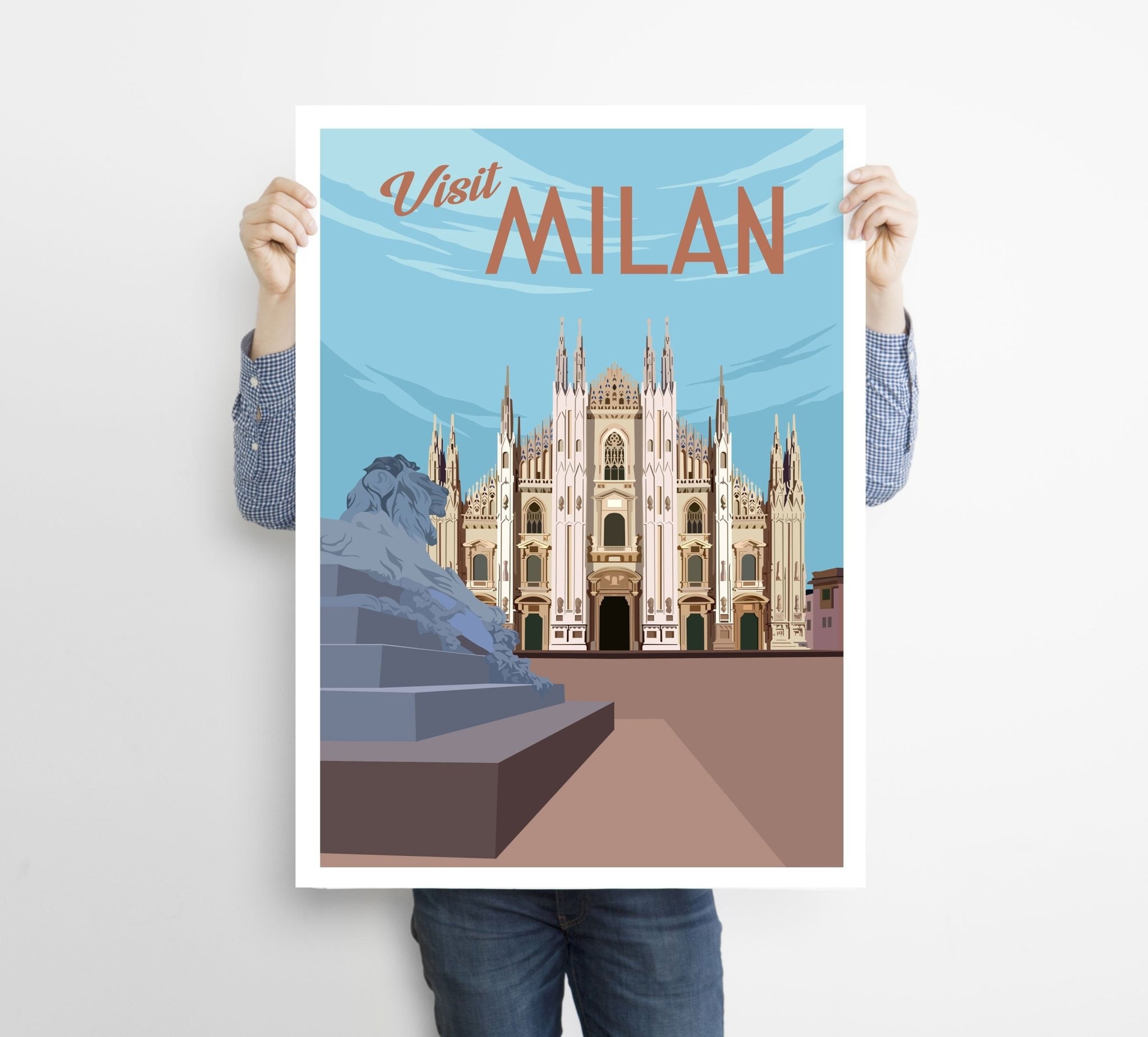 Milan Print Vintage Travel Poster Milano Wall Art Milano Etsy UK