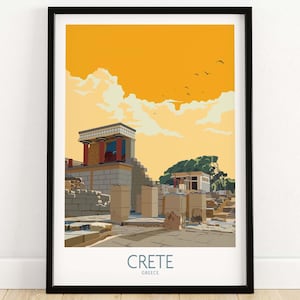Crete Greece Poster | Greek Island Print | Crete Gift | Crete Wall Art | Travel Poster