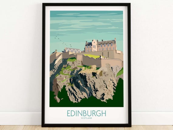 Edinburgh Print | Edinburgh Poster | Edinburgh Wall Art | Scotland Travel Poster | Scottish Home Decor | Framed & Unframed | Edinburgh Gift