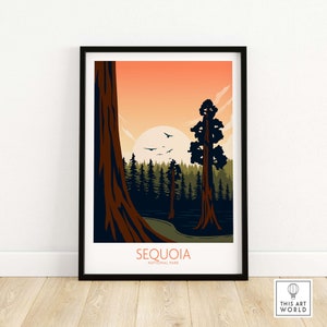 Sequoia National Park Poster | Art Print | Wall Art | Travel Poster | Home Decor Gift