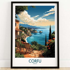 Corfu Greece Wall Art | Travel Poster |  Birthday present | Wedding Anniversary gift | Home Decor