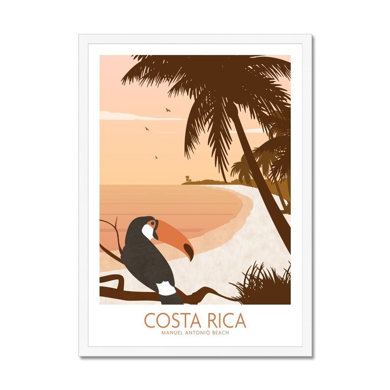 Costa Rica Wall Art Costa Rica Print Costa Rica Poster Tropical Beach Print Costa Rica Tucan Costa Rica Gift