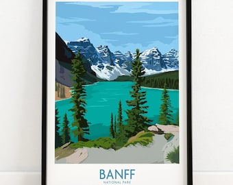 Banff Poster | Banff Print | Banff Wall Art | Banff National Park Poster Print | Banff Alberta Canada Travel Gift | Art Print