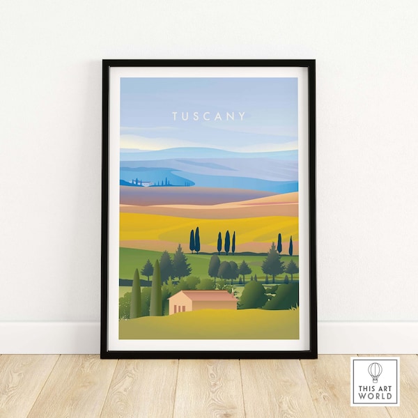 Tuscan Wall Decor | Tuscany Print | Italian Travel Poster | Tuscany Wall Art Framed & Unframed Artwork | Tuscany Italy Poster Print Art Gift