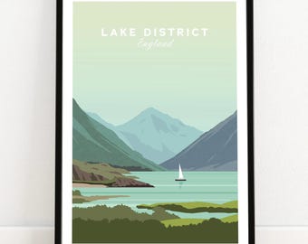 Lake District Art Print: English National Park Poster (Framed or Unframed)