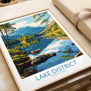 Lake District Wall Art Print Cumbria England Poster Lake District Poster Artwork Travel Home Decor Home Wall Art Lake District Gift