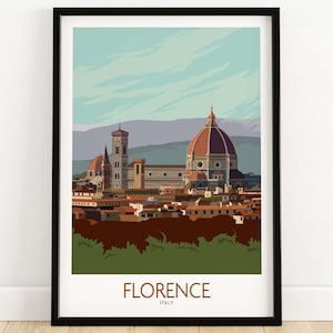 Florenz Poster | Florence Wandkunst | Florenz Poster | Florenz Italien Reise Poster | Italienische Kunst | Florentiner Geschenkdruck mit oder ohne Rahmen