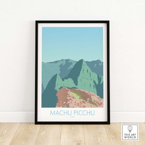 Machu Picchu Print | Peru Travel Poster | Machu Picchu Wall Art | Peruvian Wall Decor | Framed & Unframed Machu Picchu Print | Peru Gift