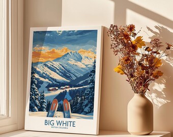 Big White Wall Art Print Canada Poster Big White Ski Resort Poster