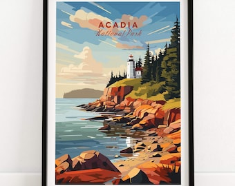 Acadia National Park Poster Print Art Print Travel Print | Home