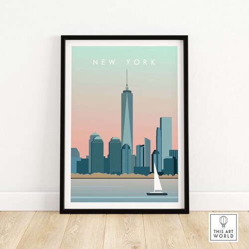 New York State Map Print Wall Art New York Print Etsy