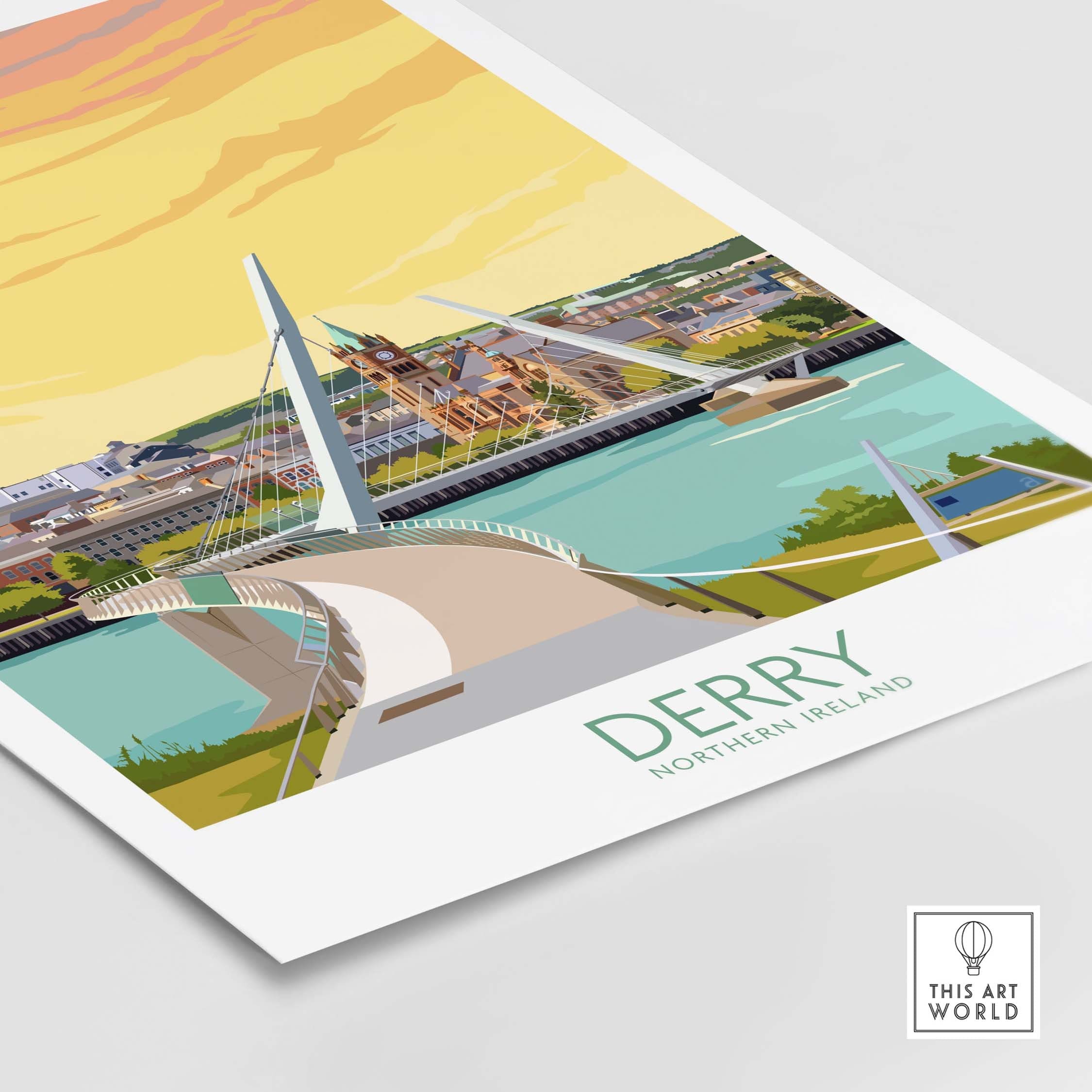 Derry Print | Derry Poster | Derry Wall Art | Northern Ireland Poster ...