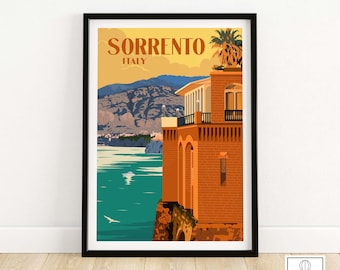 Sorrento Print | Italy Poster | Italian Wall Art | Amalfi Coast Print | Sorrento Home Decor Gift Idea
