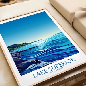 Lake Superior Wall Art Print Travel Print Wall Art Lake Superior Poster Gift Home Decor Lake Superior Art Lover Gift Artwork