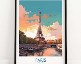 Väggkonst i Paris - Eiffeltornets Frankrike-poster | Romantisk heminredning | Födelsedags-, bröllops-, årsdagspresent | Kärlekens stad