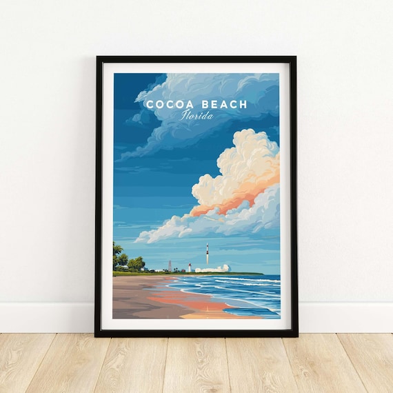 Rocket Launch Print Cocoa Beach Florida, Space Coast Wall Art
