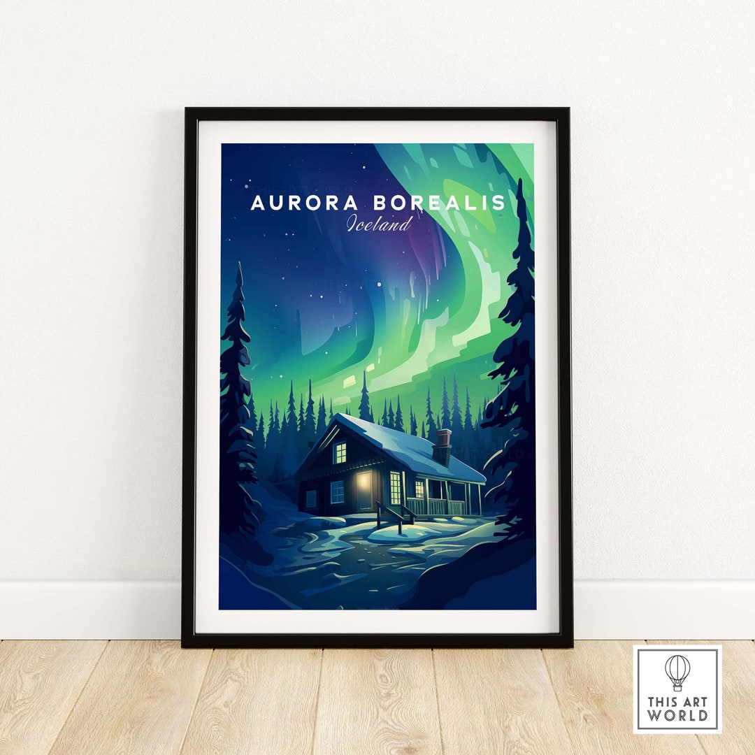 Northern Lights Print Art Print Travel Print Home Décor Poster Gift