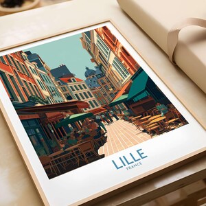 Lille France Wall Art Print, French City Skyline Poster, European Travel Decor, Framed and Unframed Options, Office Gift