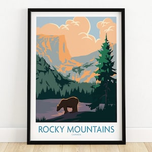 Góry Skaliste, Kanada | Plakat z Gór Skalistych, wydruk ścienny | RM Kanada | Plakat z Kanadyjskich Gór Skalistych | Prezent z Gór Skalistych