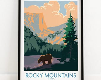 Montanhas Rochosas do Canadá | Pôster das Montanhas Rochosas para Decoração de Parede | RM Canadá | Pôster das Montanhas Rochosas Canadenses | Presente das Montanhas Rochosas