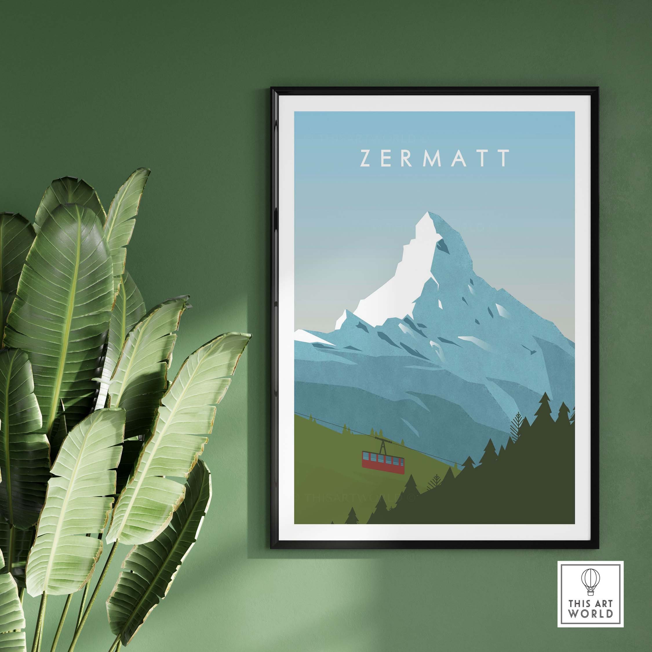Zermatt Poster Print | Zermatt Wall Art | Switzerland Ski Poster Art ...