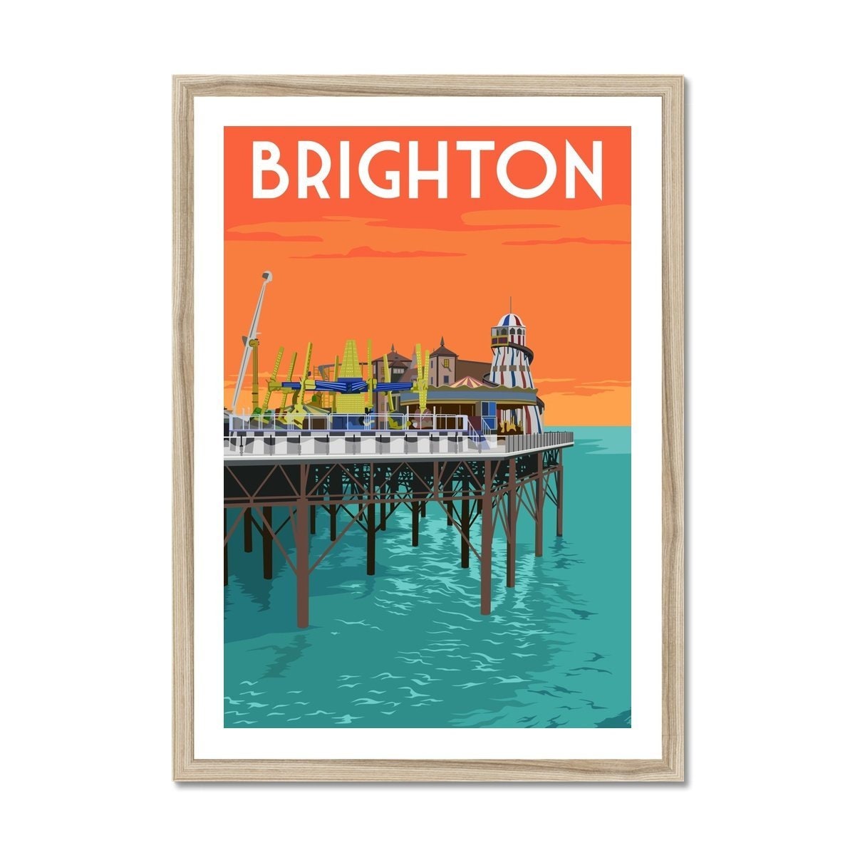 Brighton Poster Brighton Print Wall Art Travel Poster of Etsy UK