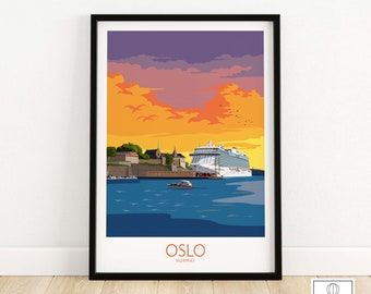 Oslo Poster | Oslo Print Norway Wall Art | Oslo Travel Poster | Oslo Gift