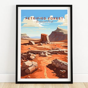 Petrified Forest National Park Poster Art Print Travel Print | Home Décor Poster Gift | Digital Illustration Artwork | Birthday Present