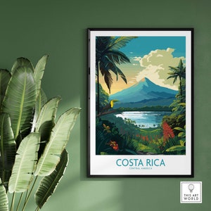 Costa Rica Wall Art Travel Print | Home Décor Poster Gift | Digital Illustration Artwork