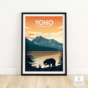 Impresión de Yoho / Póster de Parque Nacional / Póster de viaje a Canadá / Impresión artística / Idea de regalo de arte de pared enmarcado y sin marco