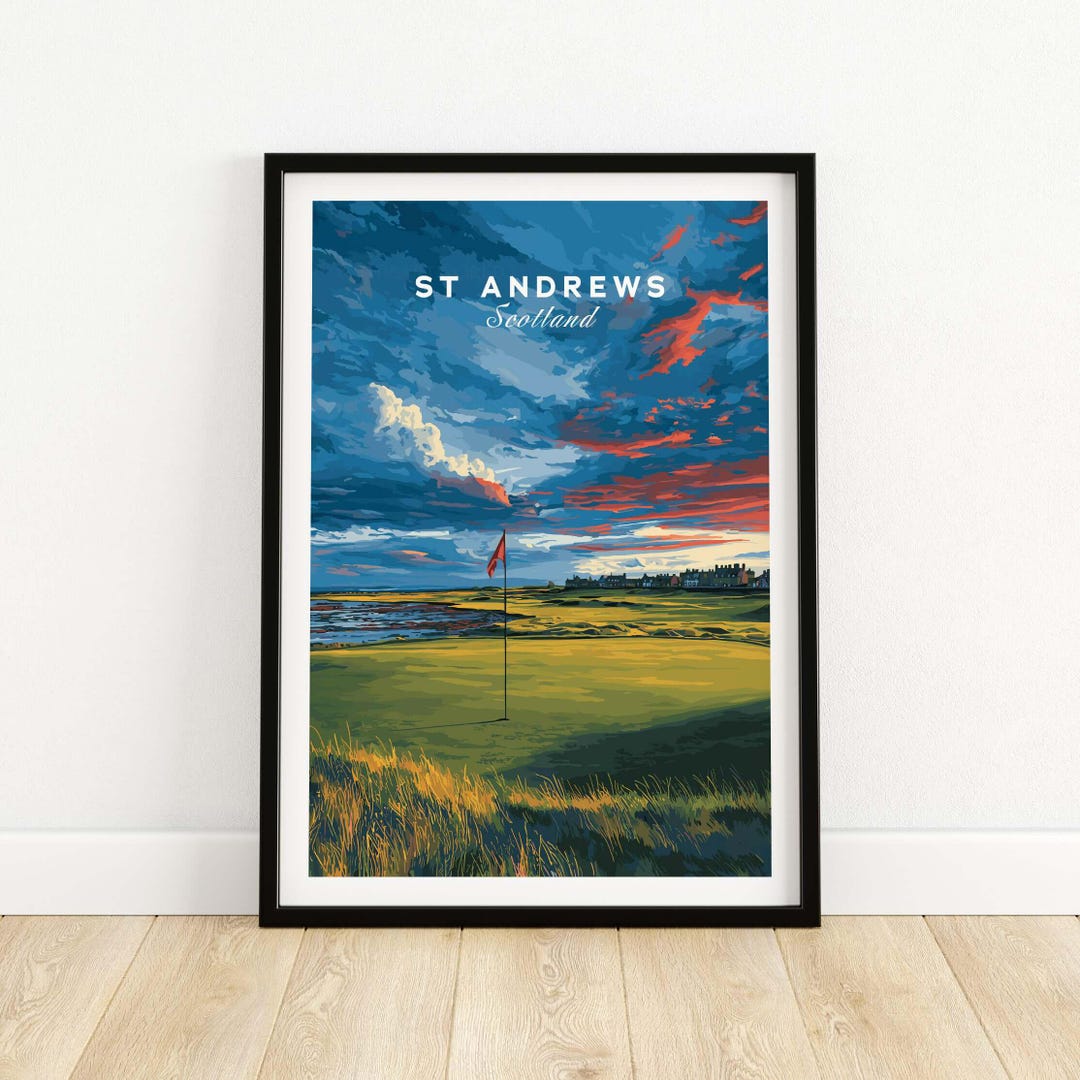 St Andrews Old Course Print - Famous Scotland Golf Course Poster ...