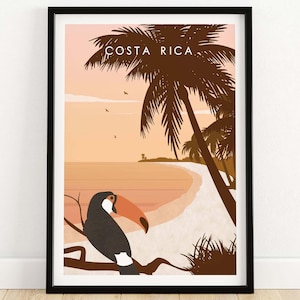 Costa Rica Print Art Poster | Costa Rica Wall Art Travel Gift | Beach Print | Jungle Print | Wall Decor Artwork | Tropical Print Artwork