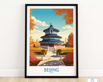 Bejing Art Print Travel Print | Home Décor Poster Gift | Digital Illustration Artwork