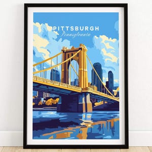 Pittsburgh Travel Print Pittsburgh Art Print Travel Print | Home Décor Poster Gift | Digital Illustration Artwork  Pennsylvania