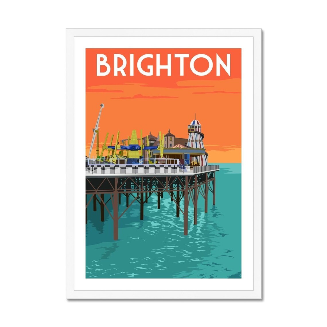 Brighton Poster Brighton Print Wall Art Travel Poster of Etsy