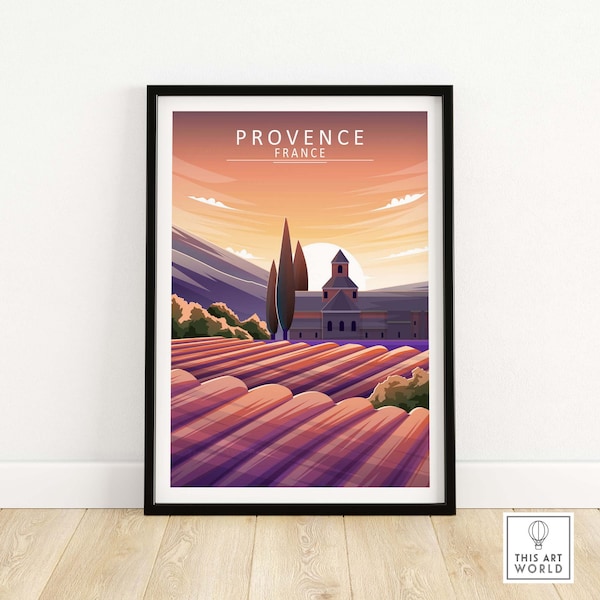 Provence Print France Travel Poster | Wall Art | Travel Poster | Home Decor | Framed & Unframed Gift Idea