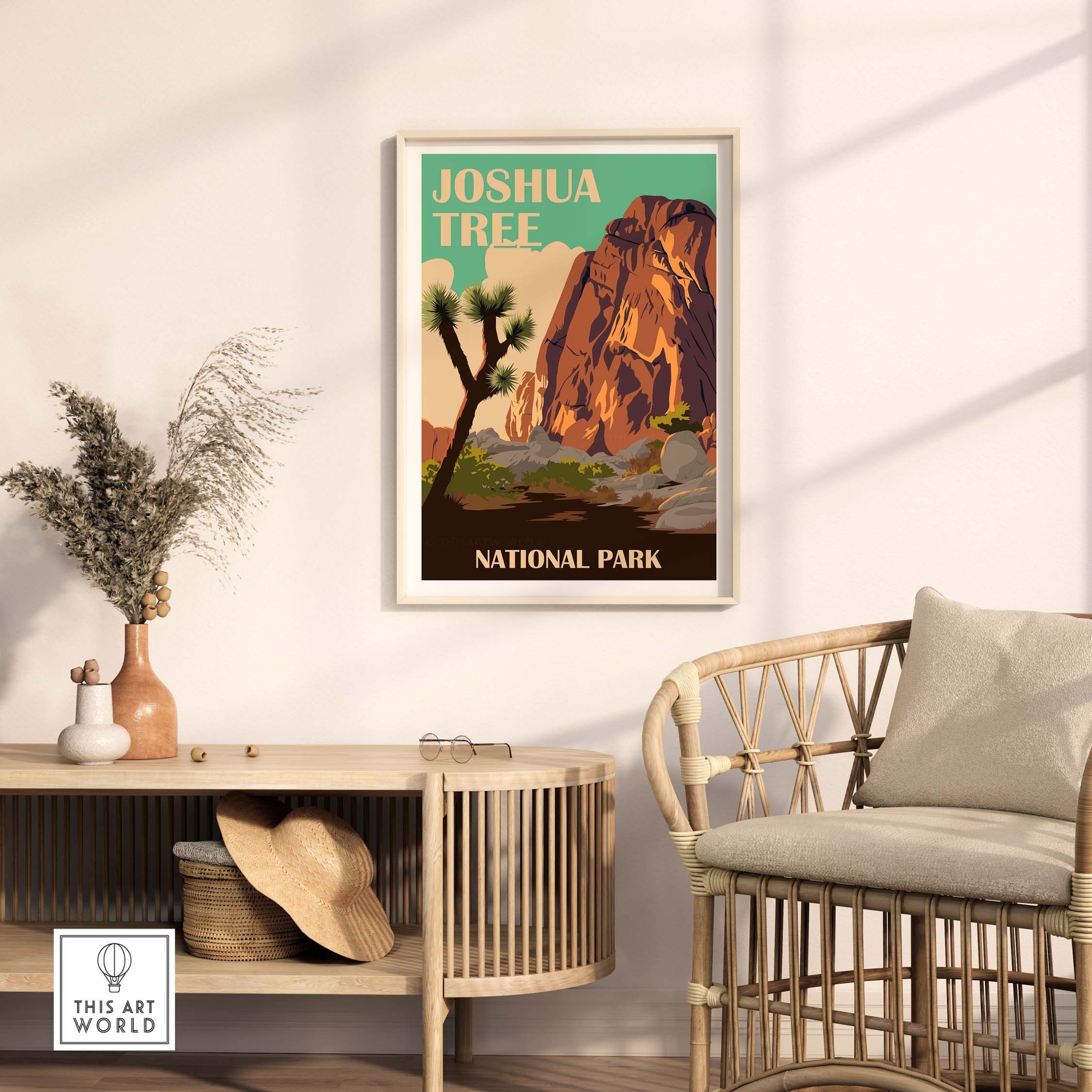 Joshua Tree Print National Park Poster Vintage Travel Park - Etsy