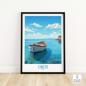 Crete Art Print | Travel Poster |  Birthday present | Wedding Anniversary gift | Home Decor