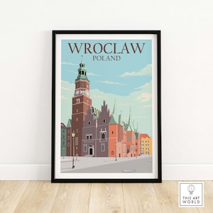 Wroclaw Poster Poland Print | Polish Wall Art Home Decor | Vintage Travel Poster | Framed & Unframed Wroclaw Gift Idea