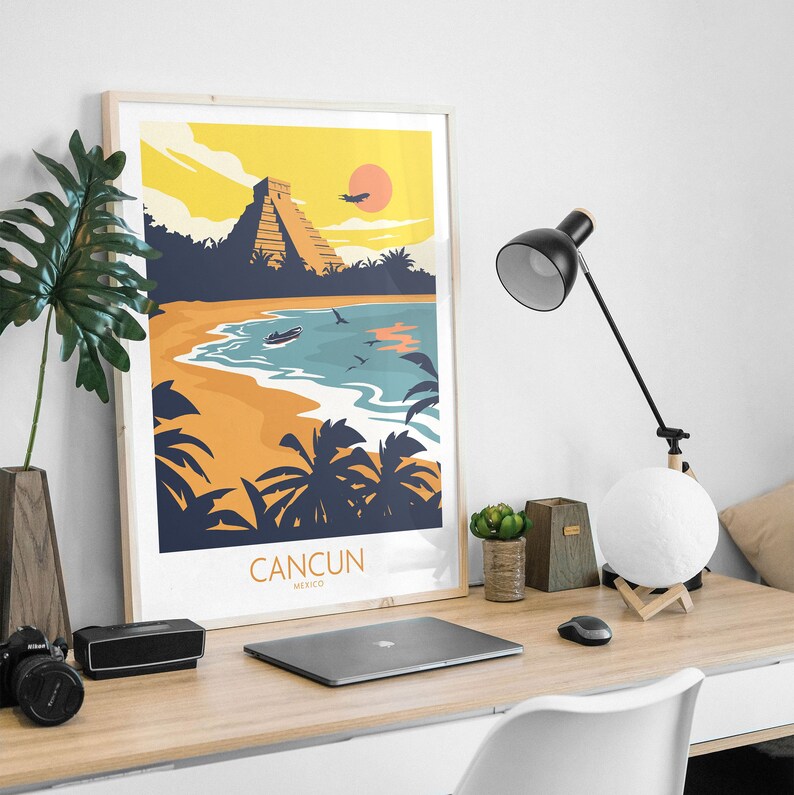 Cancun Poster Cancun Wall Art Cancun Poster Mexico Etsy