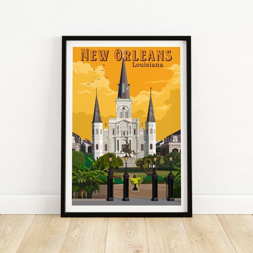New Orleans Louisiana Art French Quarter Watercolor Print Etsy