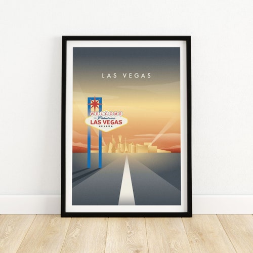 Las Vegas Poster Vegas Print Nevada Wall Art Framed & Etsy