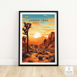 Joshua Tree Wall Art Print Art Print Travel Print | Home Décor Poster Gift | Digital Illustration Artwork | Birthday Present