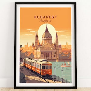 Budapest Reise Poster | Geburtstagsgeschenk | Hochzeitstag Geschenk | Bestes Geschenk für sie | Personalisiertes Wandkunst Geschenk für Ihn