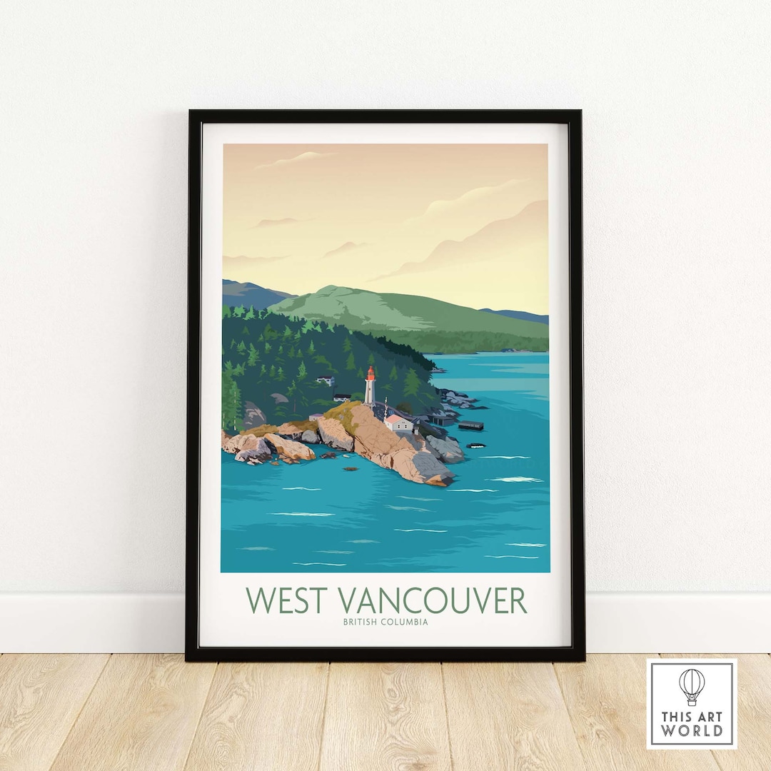 West Vancouver Wall Art Print British Columbia Canada Poster Canadian