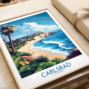 Carlsbad Wall Art Print California Travel Poster California Home Decor Carlsbad Artwork Poster Gift Carlsbad Illustration Art Lover