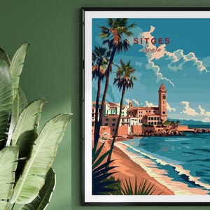 Sitges Travel Print Spain Sitges Wall Art Poster Sitges Gift